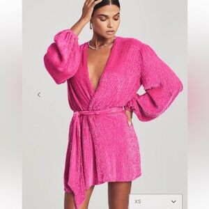 Retrofete Hot Pink Sequined Mini Dress